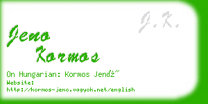 jeno kormos business card